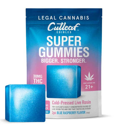 Cutleaf---Blue Raspberry 30MG Super Gummies