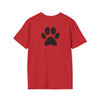 Avengers-Inspired Movie Poster T-Shirt with Paw Print Back