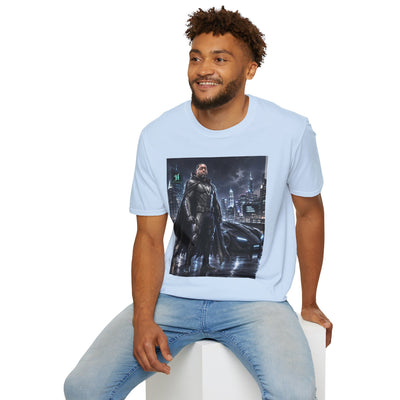 Superhero Cityscape T-Shirt — Dark Vigilante Graphic Tee