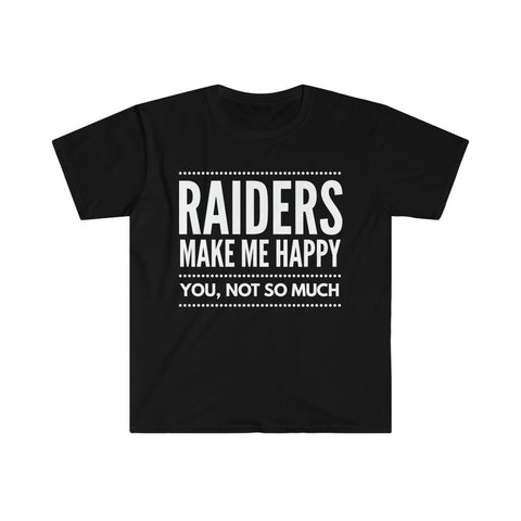 Raiders Make Me Happy Black  T-Shirt