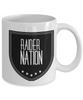 Raider Nation Coffee Mug White and Black Sheild